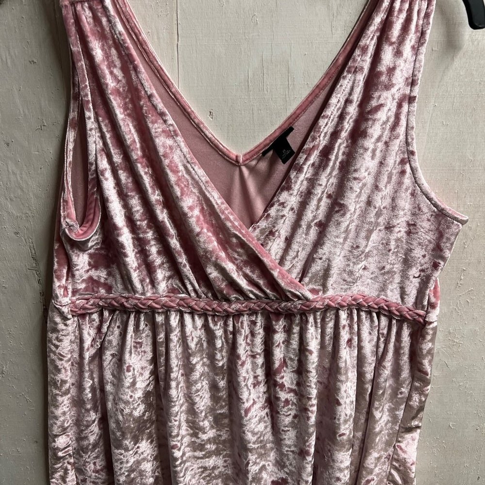 Pink Velvet Baby Doll Tank Top Shirt Size 0